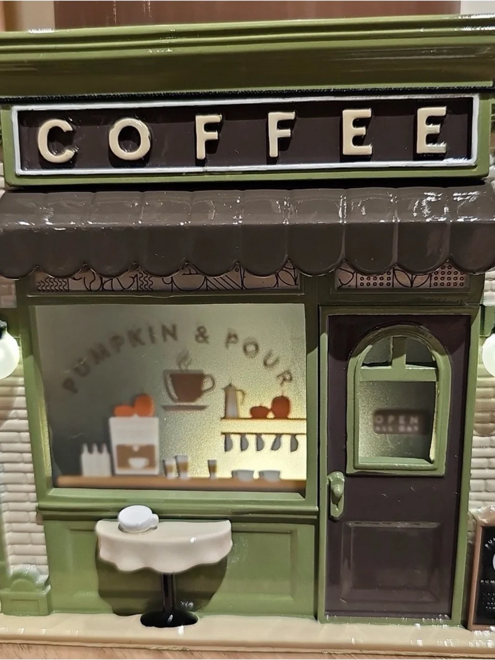 Bath & Body Works Green & Brown Coffee Shop Candle Holder